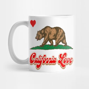 California Love - Unisex White Cotton with Retro Print Inspired by Los Angeles Tee Republic of california . Mug